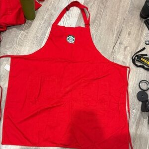 Starbucks Red Work Apron with Logo